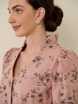 Платье с воротником стойкой