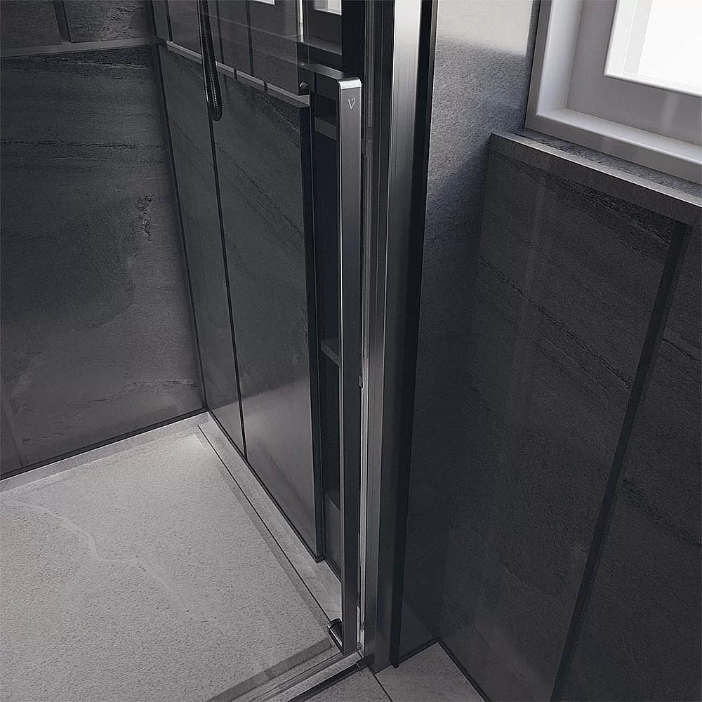 Душевая дверь Veconi Premium Trento PTD30-GR-120-01-C4 прозрачная/профиль брашированный графит