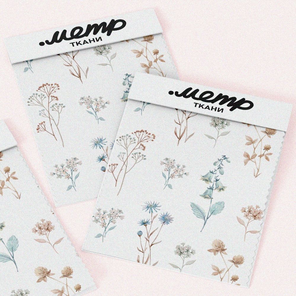 Ткань шифон нежные полевые цветы
