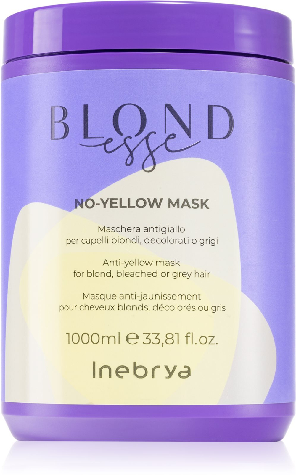 Inebrya BLONDesse No-Yellow Mask - маска для волос, нейтрализующая желтоватый оттенок /   1000  ml  / GTIN 8008277262376