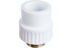 Муфта комбинированная PPR нар. р. 32х1 , белый, РТП (10666)