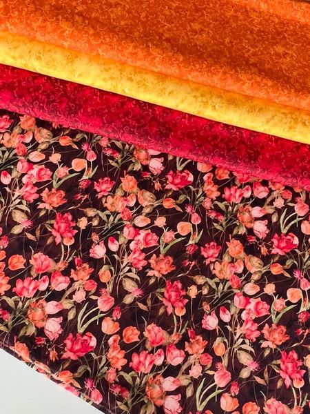 В ПУТИ, ТЮЛЬПАНЫ НА БОРДОВО-ШОКОЛАДНОМ ФОНЕ - 100% хлопок 4