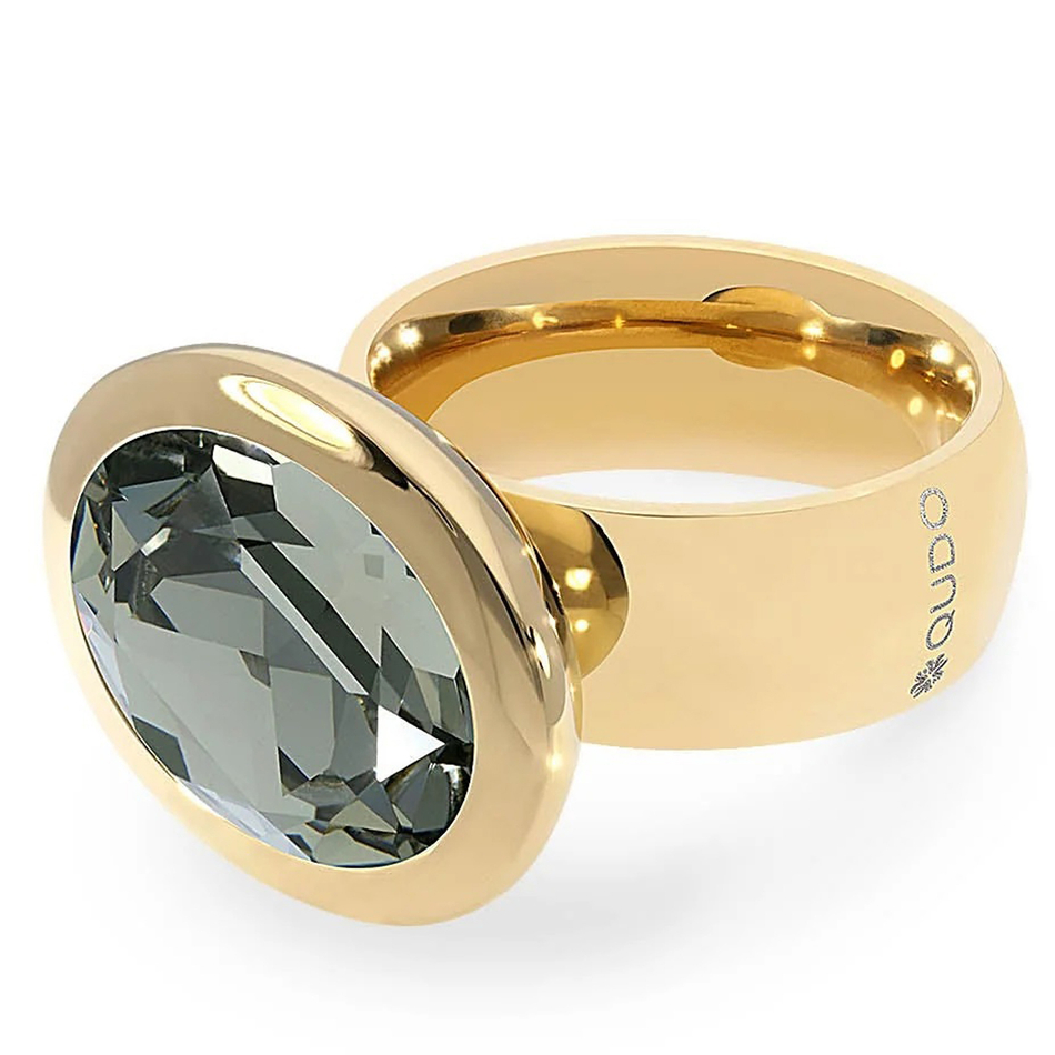 Кольцо Qudo TIVOLA big G black diamond 18.5 мм 632030/18.5 BW/G