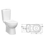 Унитаз-компакт "Альбано" R Slim МСМЛбезободк. (ниж.под,гор.выпуск, сид.полип.м/лифт2кн.арм.) КЕРАМИН