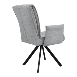 Стул поворотный "Понсо 360" (арт. 115П8), велюр Сиерра 07 серый, ножка профильная черная