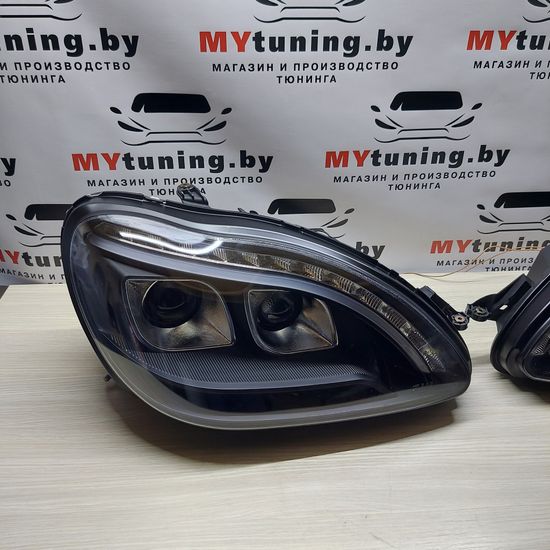 Передние фары daylight black для Mercedes S W220