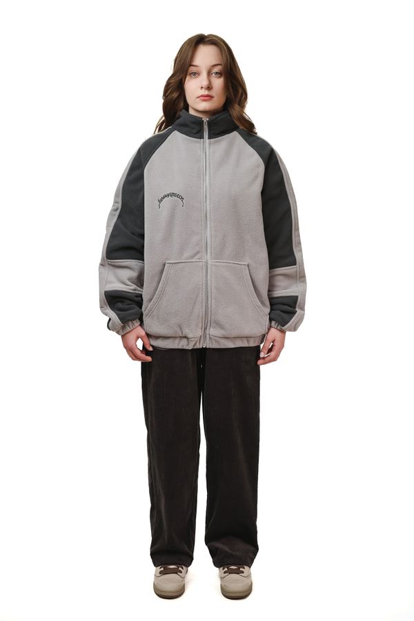 Толстовка Turbo fleece Zip серая - фото 3