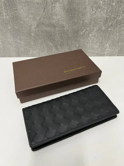 Бумажник Bottega Veneta Intrecciato черный