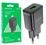 Сетевой адаптер питания BOROFONE BA59A 1USB QC 3.0 (черный)