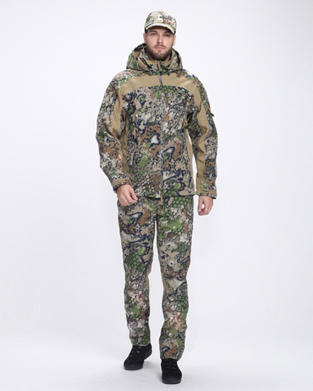 Демисезонный Костюм "CHAMELEON PRO" -5 (SoftShell, Forest Green/Beige)