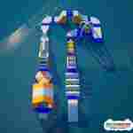 Коммерческий надувной аквапарк на воде «Акула-парк» 38×8×4 м