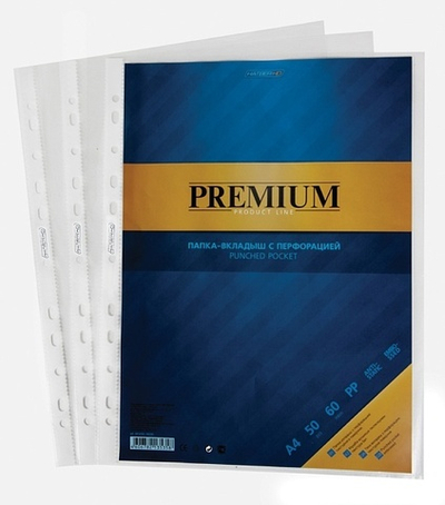 Папка-вкладыш (файл) Hatber Premium, A4, 60 мкм, прозрачный, апельсиновая корка, 1 шт