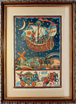 Люкшин Ю.К. Сказка. Цветная литография. СССР. 1980-е. 44 х 32 см.
