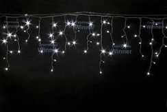 Светодиодная мерцающая бахрома 5*0.6 м., 220V, 170 холодных белых LED ламп, черный каучук, соединяемая, Winner (w.02.7B.170+)