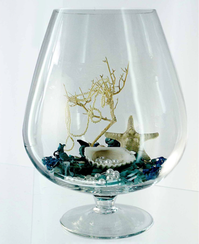 Ваза "Бренди" бокал на ножке d-13.5см 28х20 см, 5л 2081 прозрачная