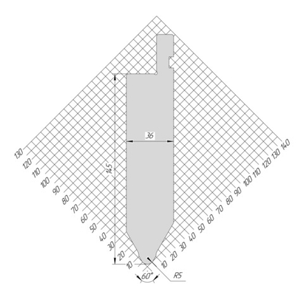 Пуансон AP 0013 60° H145 R5