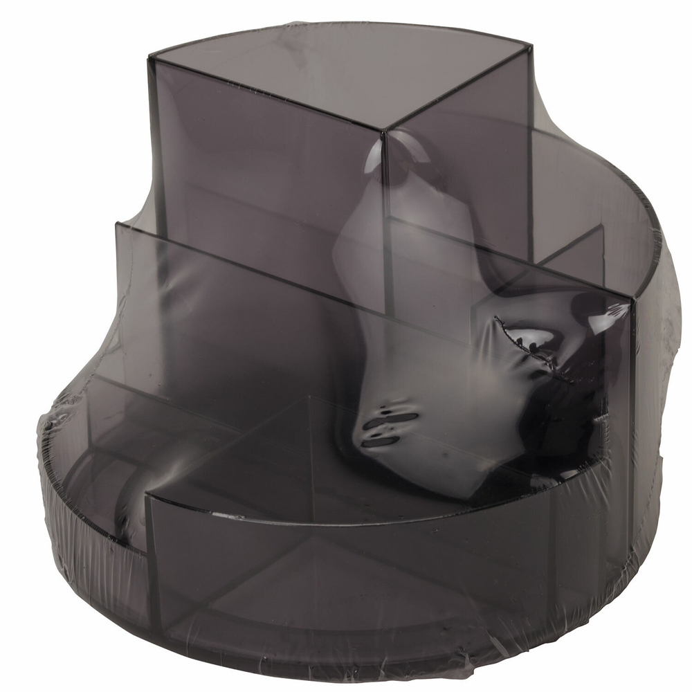 Подставка-органайзер BRAUBERG DELTA, 6 отделений, 130×130×90 мм, тонированная серая, 5 штук в комплекте.