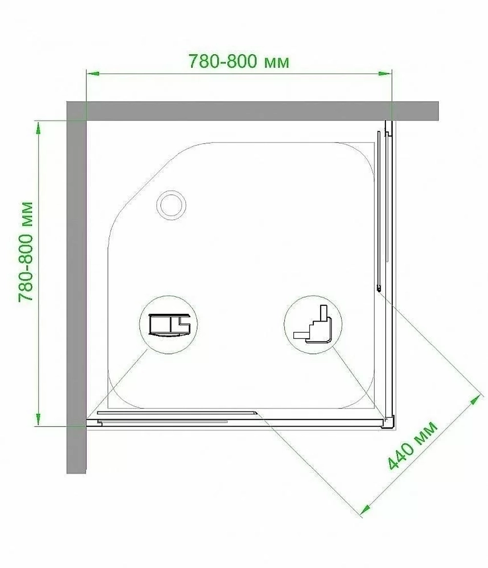 Душевой уголок Royal Bath RB80HPD-C 80х80 матовый