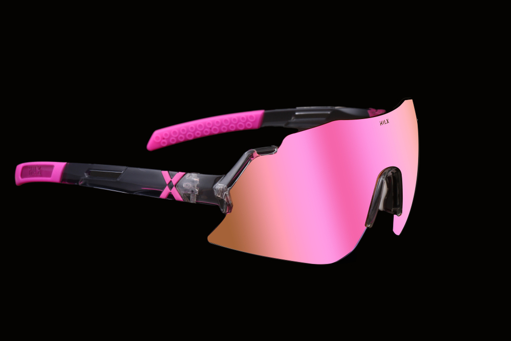 Спортивные очки с диоптриями HILX Savage 2.0 Shiny Crystal Grey Pink / Pink Lens