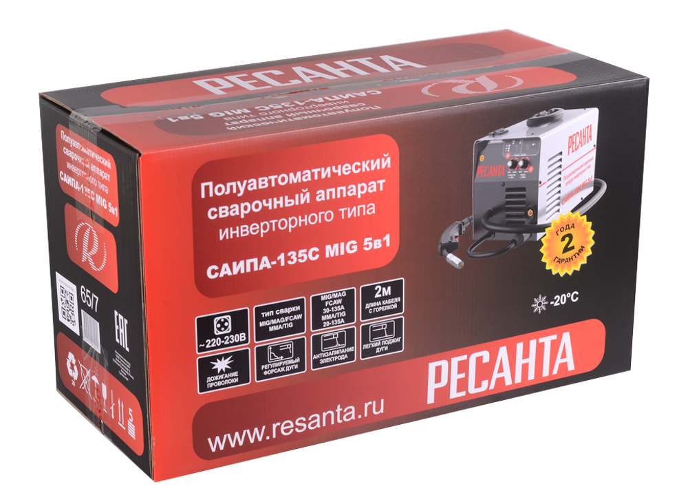 Сварочный полуавтомат Ресанта САИПА-135С (MIG/MAG)