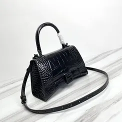 Сумка BALENCIAGA с крокодиловым тиснением, черный
