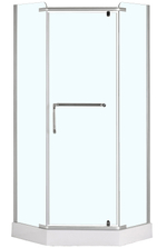 Душевое ограждение Loranto 100х100х200, с низким поддоном 13 см. 8 mm прозрачное закаленное стекло, металлический сифон (CS-816S B)