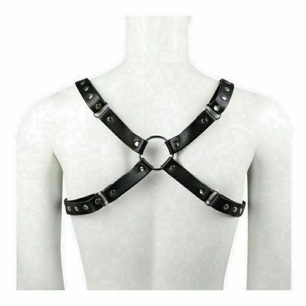 Мужская сбруя (портупея) черная Romeo Rossi