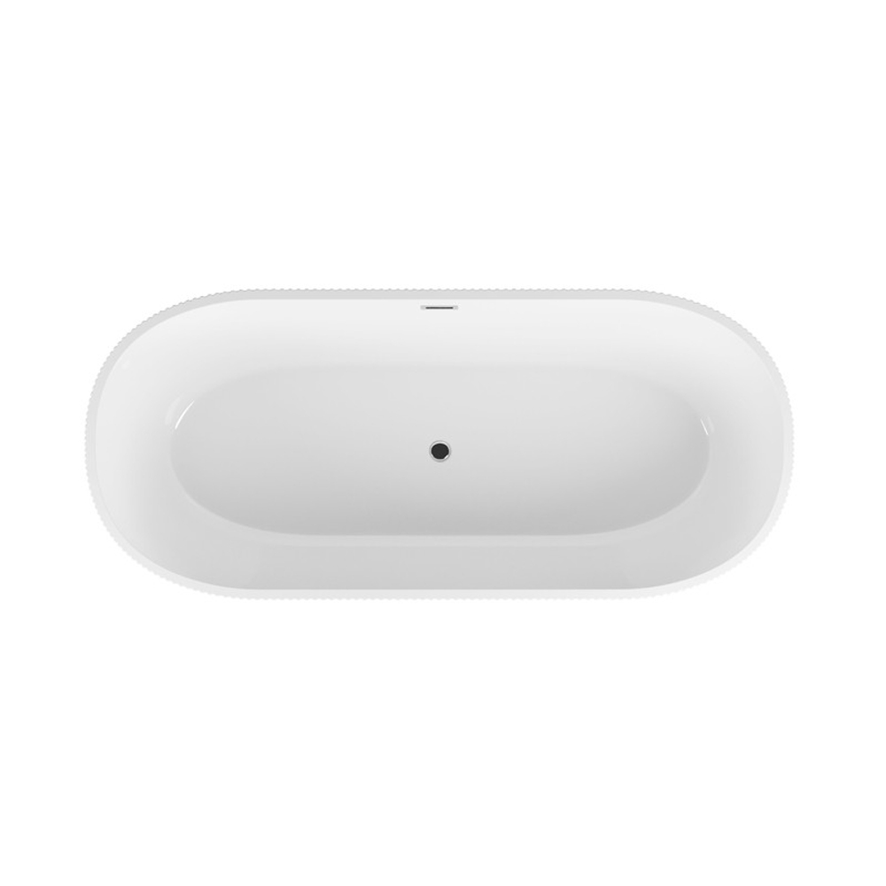 Ванна отдельностоящая Grossman Forta GR-27021MB (170х75х58) цвет черный/белый матовый,рифленая 1 место