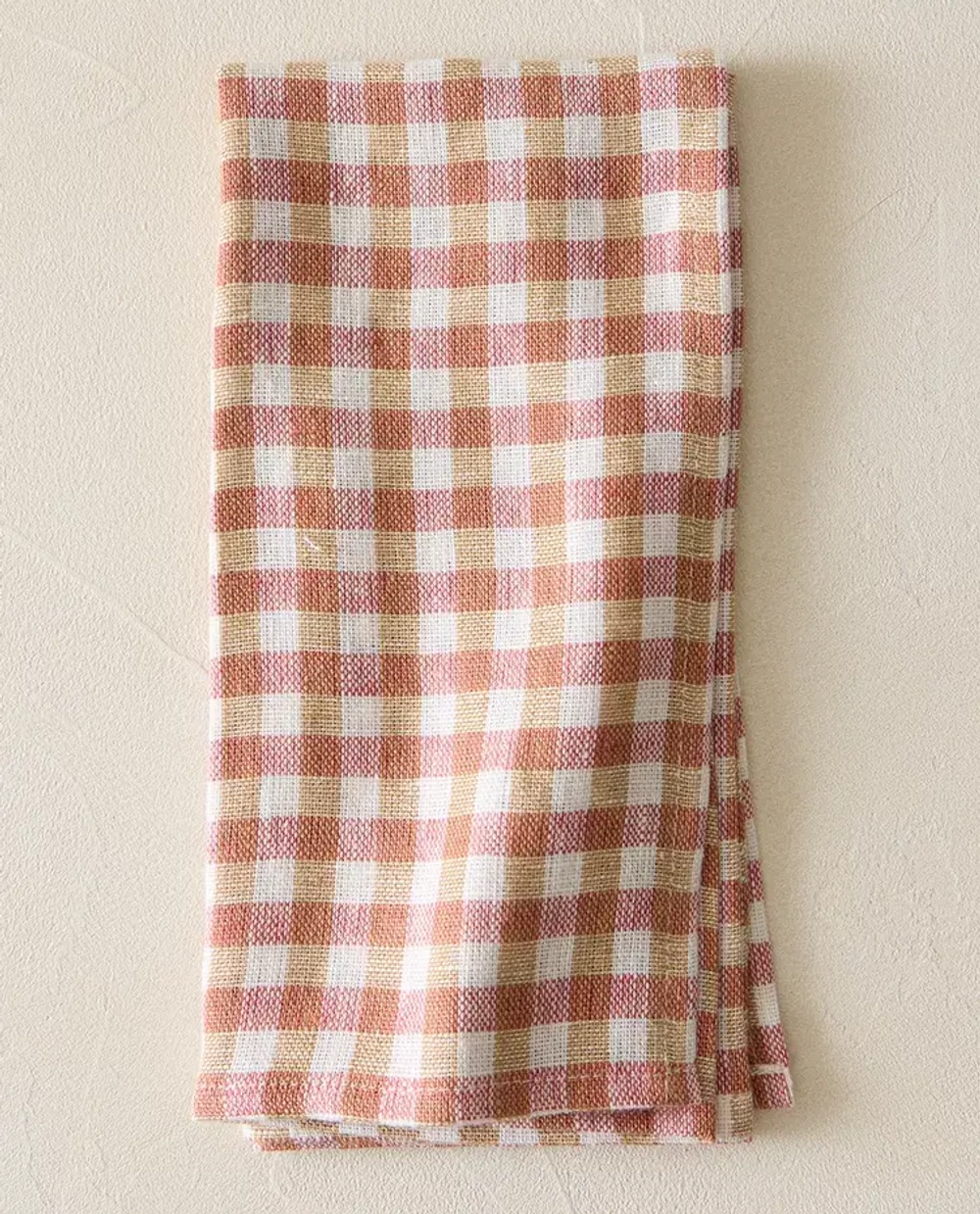 ZARA HOME ХЛОПКОВАЯ САЛФЕТКА В КЛЕТКУ (НАБОР ИЗ 2 ШТ.), ТЕРРАКОТОВЫЙ