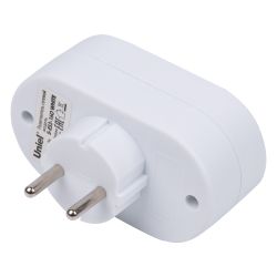 S-ES2-16O WHITE Разветвитель сетевой. б-з. 2 гнезда. 16А. 3500Вт. Белый. ТМ Uniel