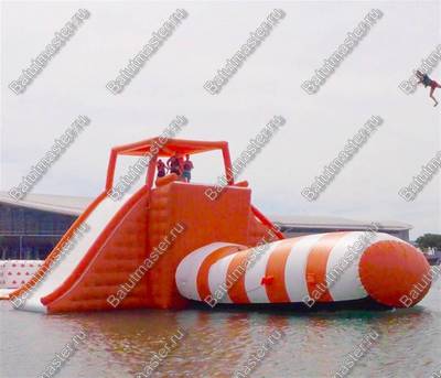 Катапульта Блоб с вышкой «Адреналин высоты» 10×3×5 м, блоб 7×2 м