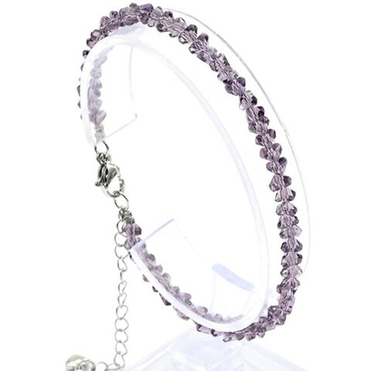 Браслет из циркона огранка 4 мм., цвет аметист, 20 см.