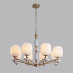 8334/8 MODERNI бронза/белый, металл/керамика/стекло Люстра E27 8*40W 220V ALEGRA