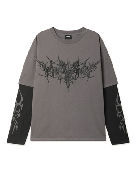 Женский Лонгслив Sigilism Print Grey Layered