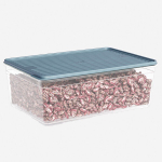 Лоток прозрачный с крышкой, цвет серый 4300 мл