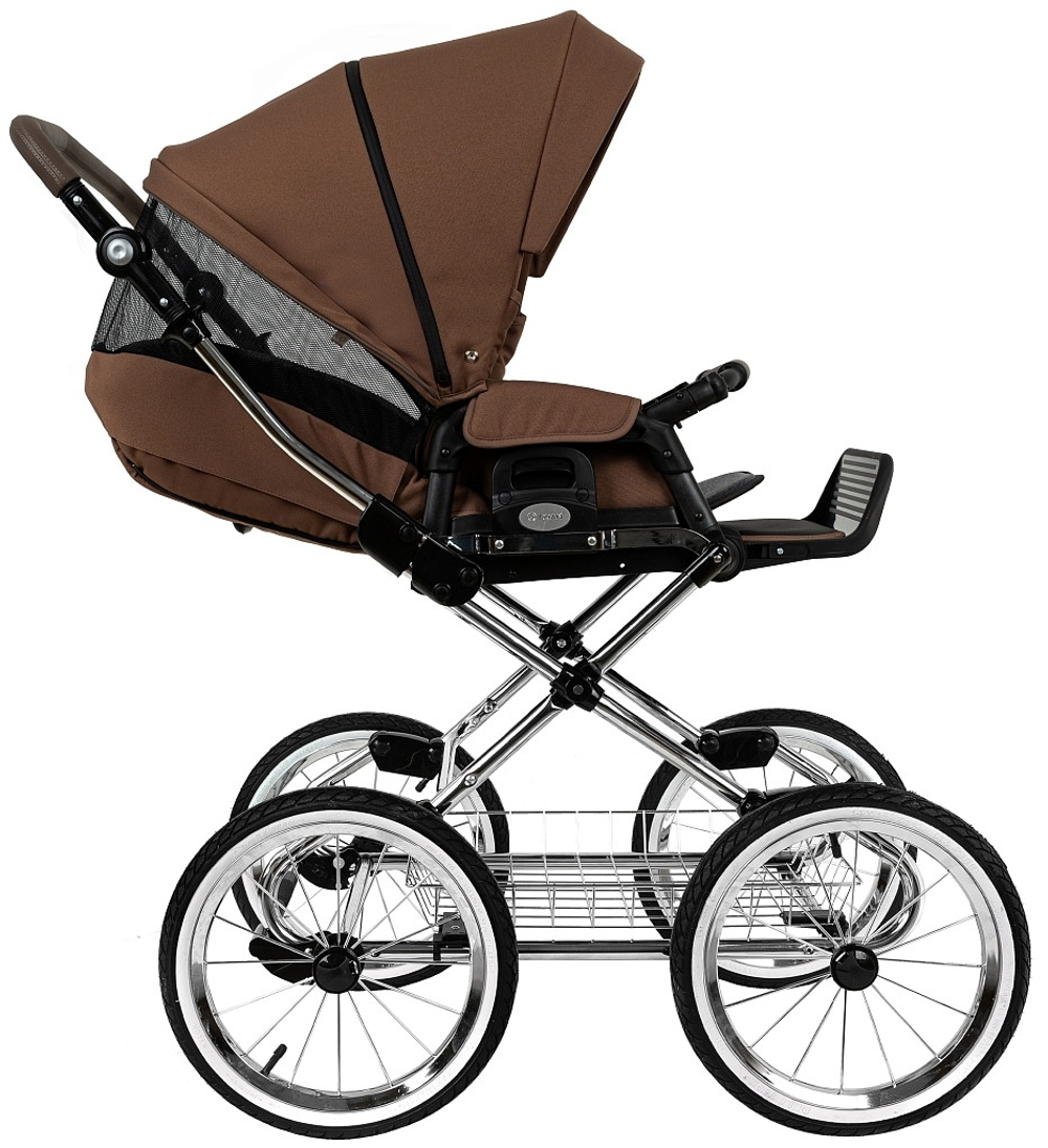 Детская коляска Roan Bass Next Classic d14 2.0 2 в 1 BSNC/91/2 Mocha Mousse/Black/руч.Cappuccino