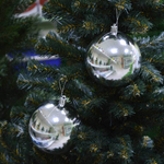 Шар новогодний 2шт 10см глянцевый, цвет серебро