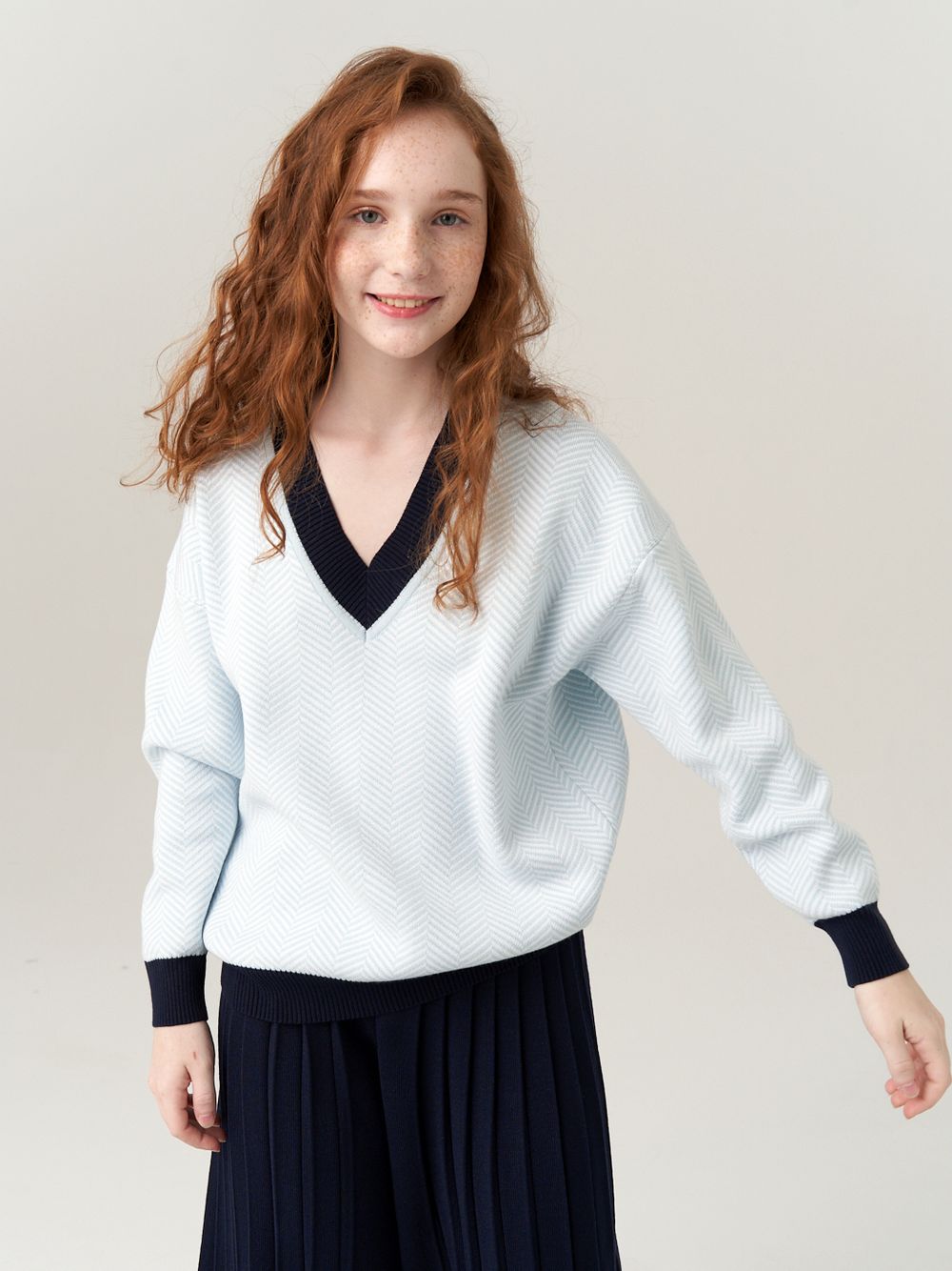 Джемпер для девочки AT954 небесно-голубой