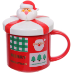 Кружка керамическая 400мл «Рождественский микс» с крышкой и ложкой