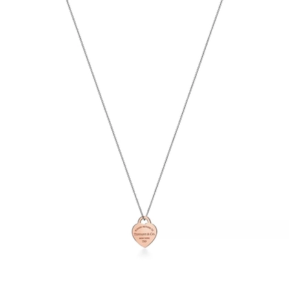 Подвеска из розового золота 18к (750 проба) на серебряной цепочке, Tiffany💝Эксклюзив .В наличии