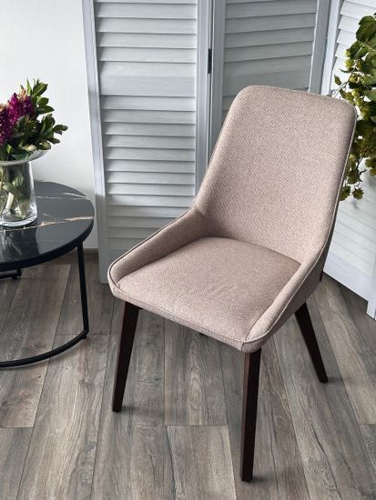 Стул CRISTIAN Light Brown Barrel-19, ткань / орех