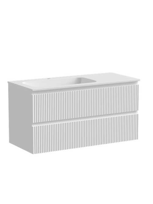 Тумба с раковиной Sancos Snob R 100 см SNR100LW левая, bianco