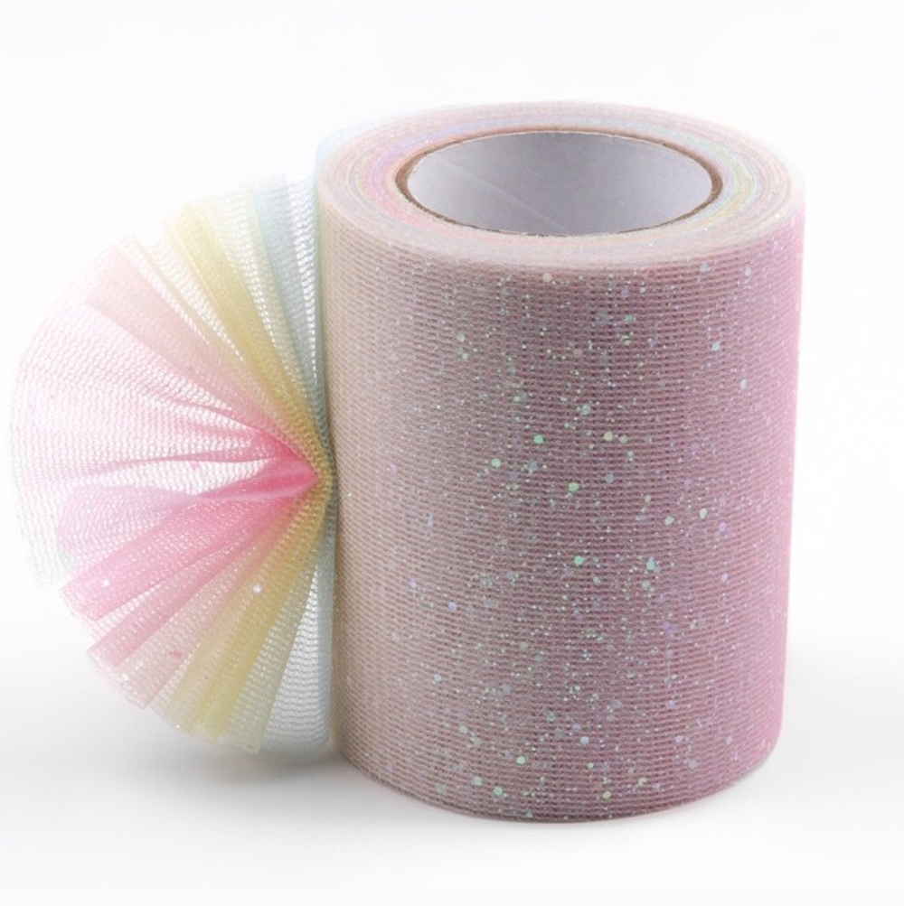 Фатин с глиттером "Радуга" 7,5 см