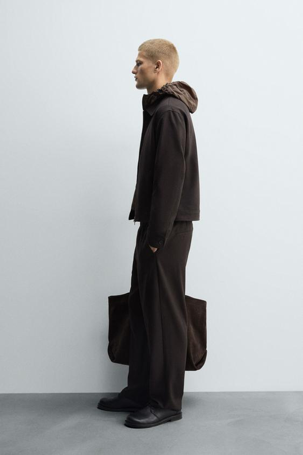 ZARA БРЮКИ-ДЖОГГЕРЫ КЛАССИЧЕСКОГО КРОЯ, КОРИЧНЕВЫЙ