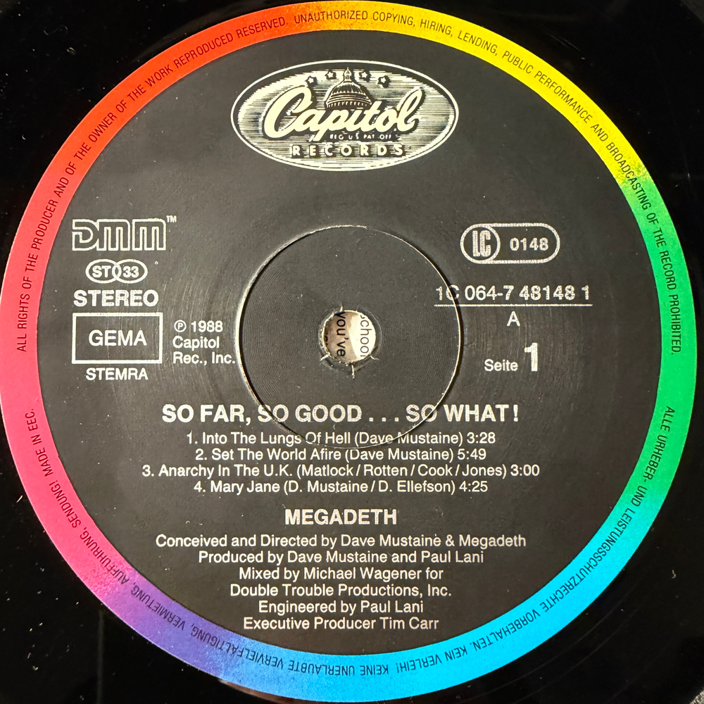 Megadeth - So Far, So Good... So What! (Европа 1988г.)
