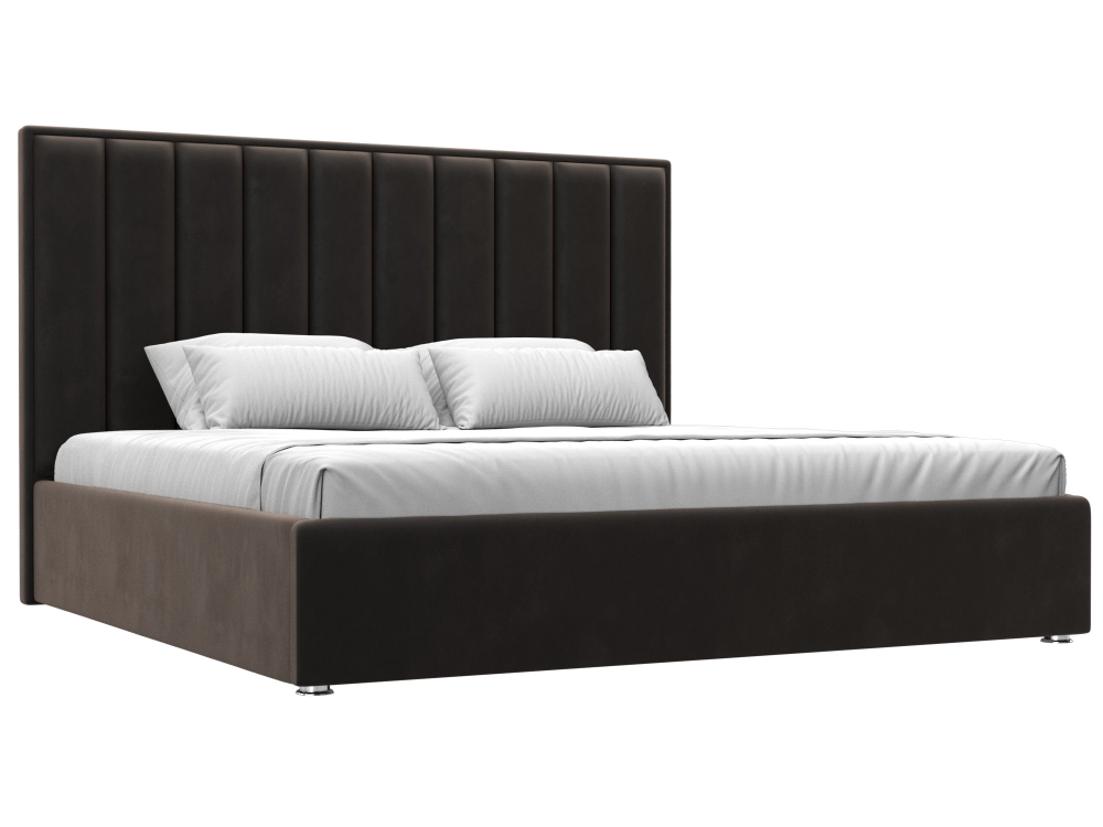 Кровать интерьерная Афродита 200, Коричневый, Велюр, 120606