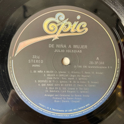 Винтажная виниловая пластинка LP Julio Iglesias De Nina A Mujer (Japan 1981) (No Obi) Que Nadie Sepa Mi Sufrir