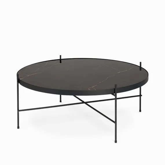 Кофейный стол Lacio Ø80х35 см, черная керамика