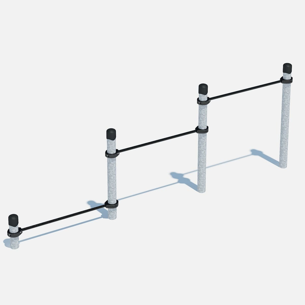 Тройной каскад турников для отжиманий и подтягиваний (цинк)