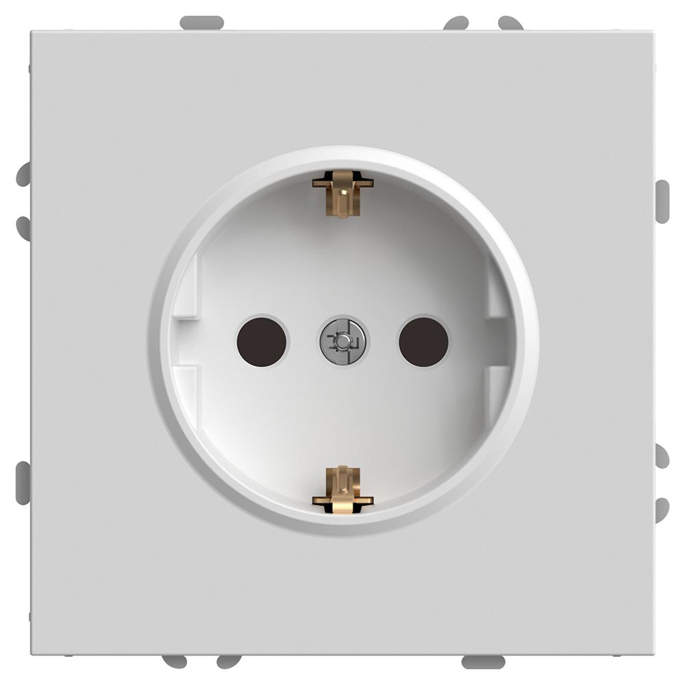 Розетка 1-местная с з/ш, с/з (механизм), СЗК, STEKKER, 250В, 16А, серия Эмили, RST16-5110-01ZK, белый фарор, soft touch 50235